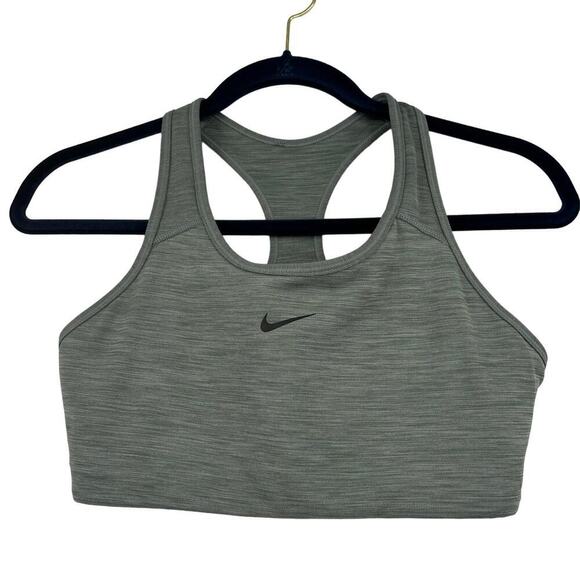 Nike Dri-Fit Sports Bra Women's Size M Racerback Gray Heather Padded - Picture 1 of 4
